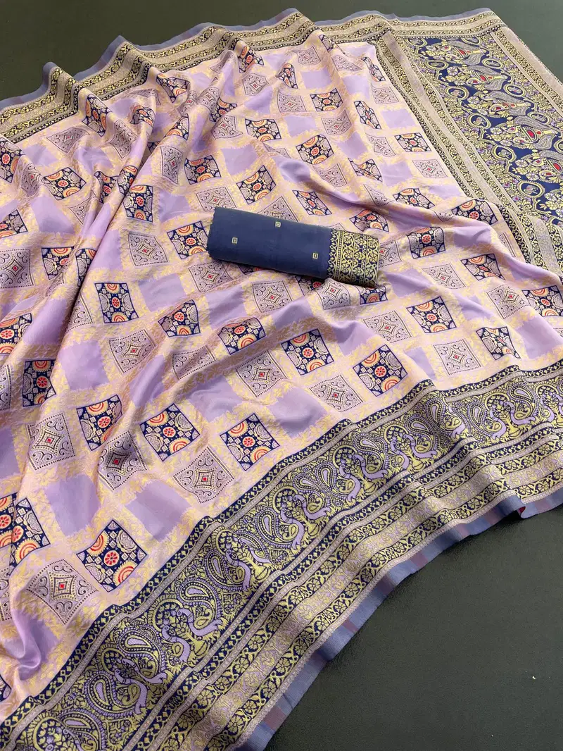 Dola Look By Aab Art Silk Jacquard Border Saree Suppliers In India